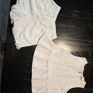 H&M Blue and White Striped Top